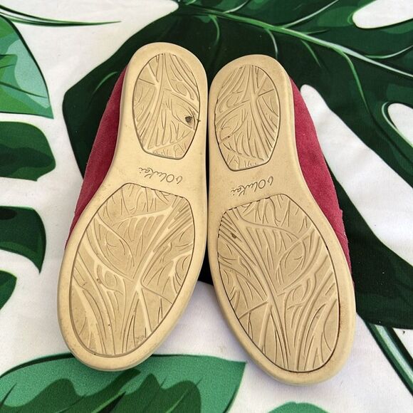Olu Kai raspberry suede flats - Picture 4 of 5